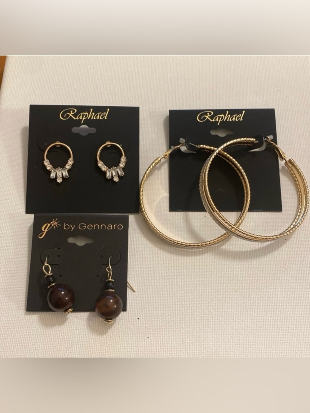 Raphael faux diamond drop earrings bundle